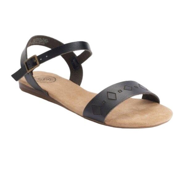 New SO Women’s Ankle Strap Sandals Black - Picture 1 of 5